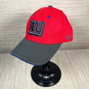 Reebok New York Giants NFL Hat Mens OSFA Red Gray Stretch Fit Cap